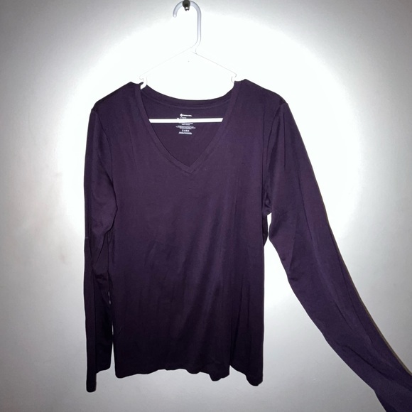 Tops - Women's Purple V-Neck Long Sleeve Top